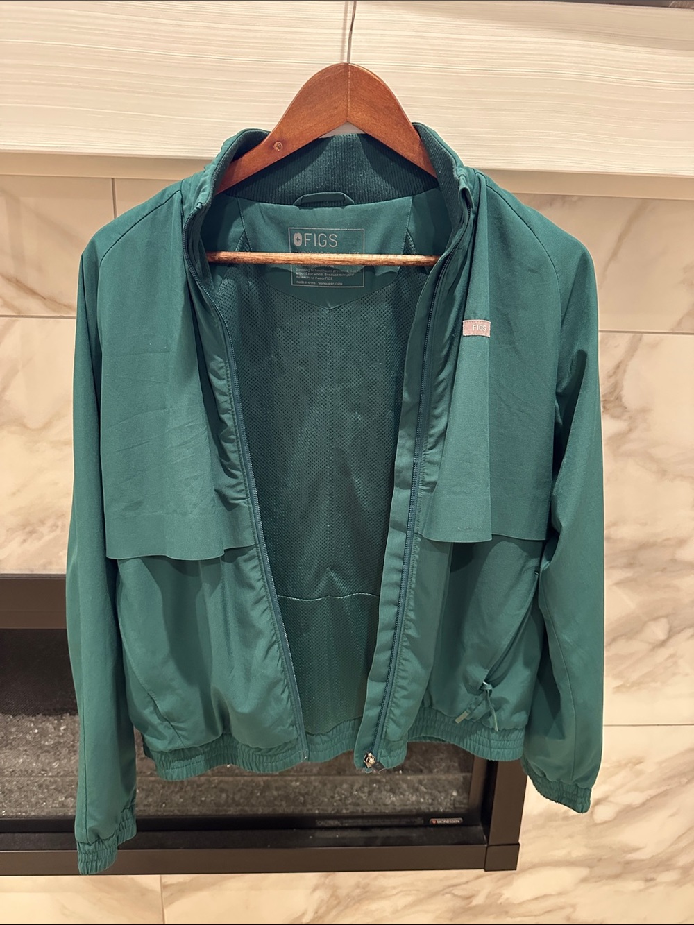 Figs Teal Lightweight Zip Windbreaker Jacket XS - Picture 3 of 3